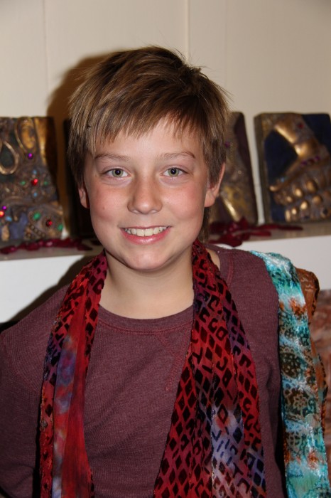 Skye with two of his beautiful scarves
