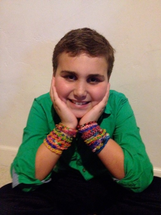 Bryce Rosenau and his bracelets (Photo courtesy of Julie Rosenau)