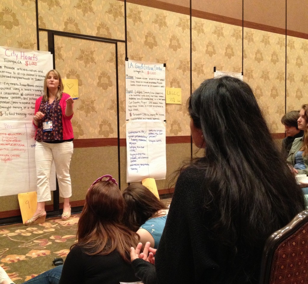 Amy Johnson facilitating giving circle